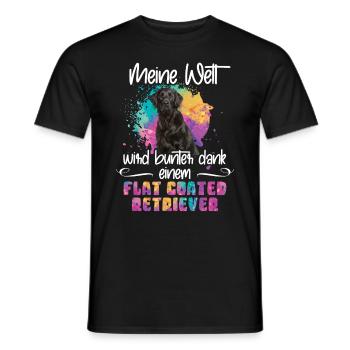 Dank meines Flat coated retriever Hund - Männer T-Shirt - Schwarz - Vorne - AI Model Male 178 light (178cm)