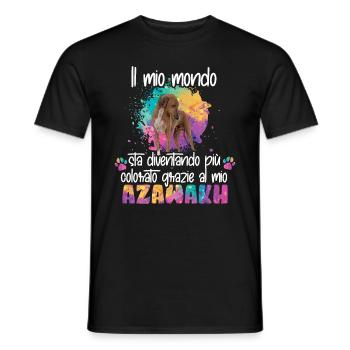 Mondo colorato grazie al mio Azawakh cane - Männer T-Shirt - Schwarz - Vorne - AI Model Male 178 light (178cm)