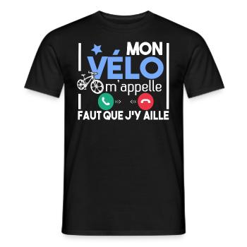 Vélo Cycliste Cyclisme VTT Humour Sport T-shirts - T-shirt homme - noir - Devant - AI Model Male 178 light (178cm)