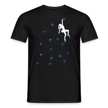 Bouldering Climbing Blue Boulder Handles Mrs. Lady - Men's T-Shirt - black - Front - AI Model Male 178 light (178cm)