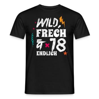 Geschenk 18 Geburtstag Erwachsen Achtzehn - Männer T-Shirt - Schwarz - Vorne - AI Model Male 178 light (178cm)