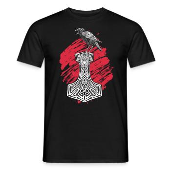 Valhalla Wikinger Odin Götter Nordmänner Geschenk - Männer T-Shirt - Schwarz - Vorne - AI Model Male 178 light (178cm)