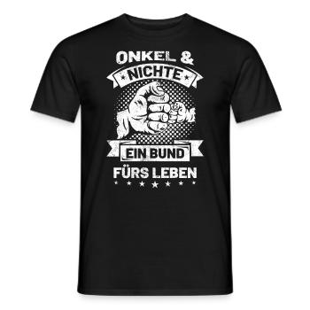 Onkel & Nichte - Männer T-Shirt - Schwarz - Vorne - AI Model Male 178 light (178cm)