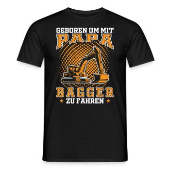 Sohn Nachwuchs Bagger Papa Geschenkidee - Männer T-Shirt - Schwarz - Vorne - AI Model Male 178 light (178cm)