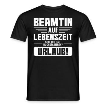 Beamtin | Beamtin auf Lebenszeit lustige Geschenke - Männer T-Shirt - Schwarz - Vorne - AI Model Male 178 light (178cm)