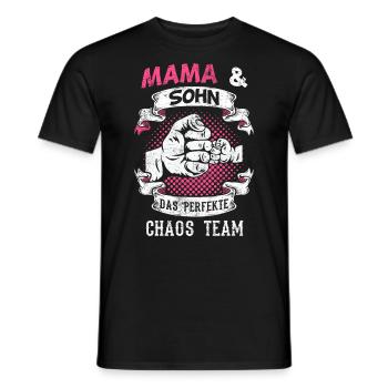 Mama Sohn Familie Geschenk - Männer T-Shirt - Schwarz - Vorne - AI Model Male 178 light (178cm)
