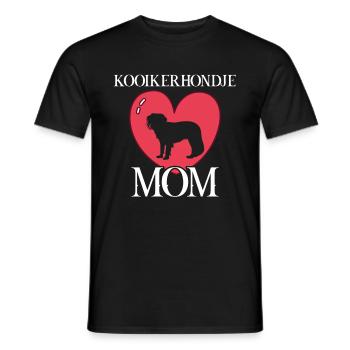 kooikerhondje maman chien - T-shirt homme - noir - Devant - AI Model Male 178 light (178cm)