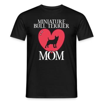 miniature bull terrier mom miniature bull terrier - Men's T-Shirt - black - Front - AI Model Male 178 light (178cm)