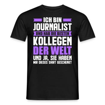 Journalist Journalismus Reporter Zeitung - Männer T-Shirt - Schwarz - Vorne - AI Model Male 178 light (178cm)
