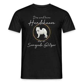 Das ist Samojede Glitzer Hund - Männer T-Shirt - Schwarz - Vorne - AI Model Male 178 light (178cm)