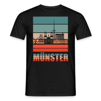 Münster Münster Stadt Skyline Geschenkidee - Männer T-Shirt - Schwarz - Vorne - AI Model Male 178 light (178cm)