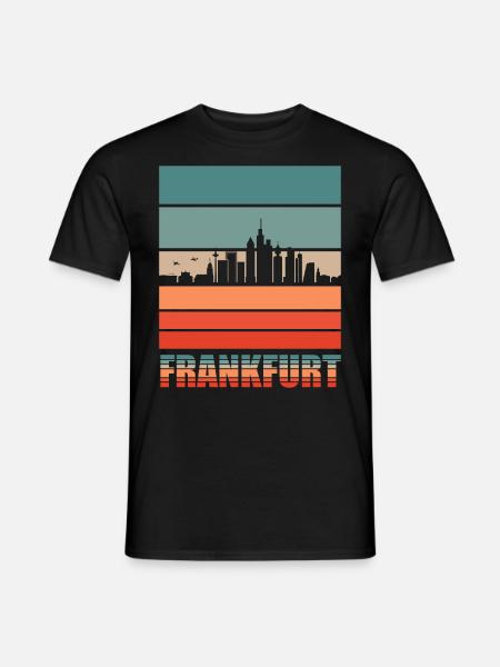 Frankfurt | Frankfurt Skyline - Männer T-Shirt - Schwarz
