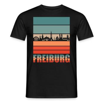 Freiburg | Freiburg Skyline - Männer T-Shirt - Schwarz - Vorne - AI Model Male 178 light (178cm)