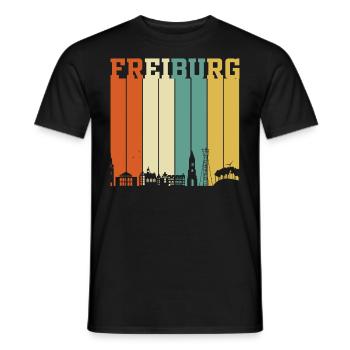 Freiburg Skyline - Männer T-Shirt - Schwarz - Vorne - AI Model Male 178 light (178cm)