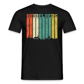 Heidelberg | Heidelberg Skyline - Männer T-Shirt - Schwarz - Vorne - AI Model Male 178 light (178cm)