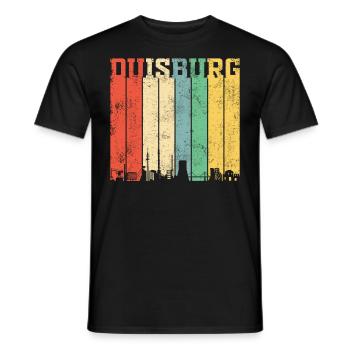 Duisburg | Retro Vintage - Männer T-Shirt - Schwarz - Vorne - AI Model Male 178 light (178cm)