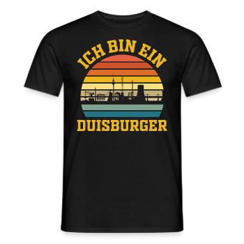 Retro Duisburg - Männer T-Shirt - Schwarz - Vorne - AI Model Male 178 light (178cm)