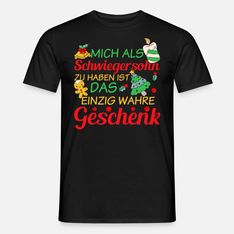 Weihnachtssprüche Geschenk - Schwiegersohn - Männer T-Shirt - Schwarz