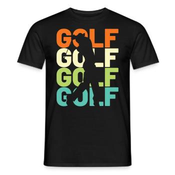 Golf Golfer Retro - Männer T-Shirt - Schwarz - Vorne - AI Model Male 178 light (178cm)