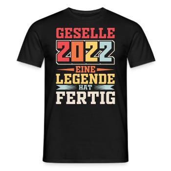 Geselle 2022 Retro Geschenk - Männer T-Shirt - Schwarz - Vorne - AI Model Male 178 light (178cm)