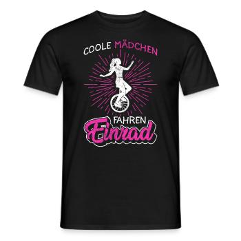 Einrad | Coole Mädchen fahren Einrad - Männer T-Shirt - Schwarz - Vorne - AI Model Male 178 light (178cm)