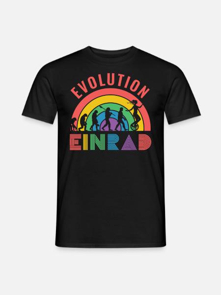 Einrad Evolution Geschenk - Männer T-Shirt - Schwarz
