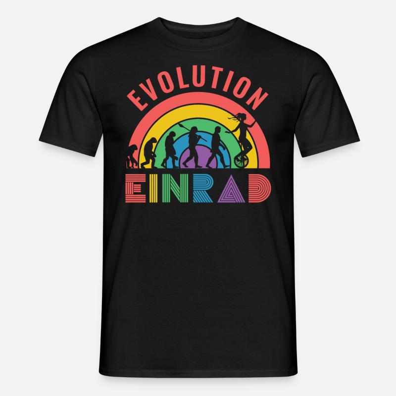 Einrad Evolution Geschenk - Männer T-Shirt - Schwarz