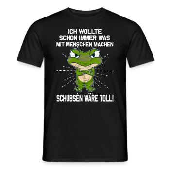 was mit Menschen machen - Amphibien Frosch - Männer T-Shirt - Schwarz - Vorne - AI Model Male 178 light (178cm)