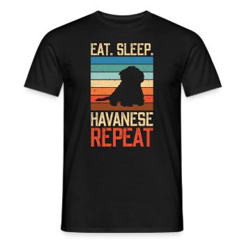 Manger Sommeil Havanese Repeat Havaneser - T-shirt homme - noir - Devant - AI Model Male 178 light (178cm)