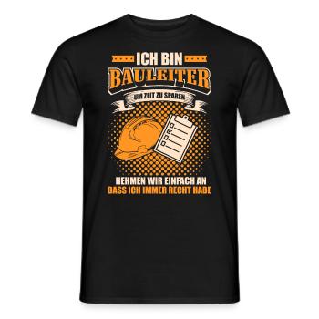 Bauleiter - Männer T-Shirt - Schwarz - Vorne - AI Model Male 178 light (178cm)