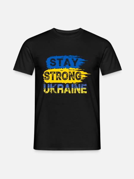 Stay strong Ukraine Blau und Gelb Flagge Frieden - Männer T-Shirt - Schwarz