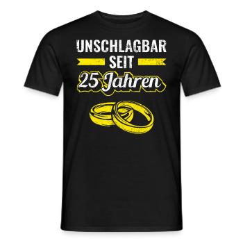 25 Jahre Hochzeitstag Silberhochzeit Spruch - Männer T-Shirt - Schwarz - Vorne - AI Model Male 178 light (178cm)