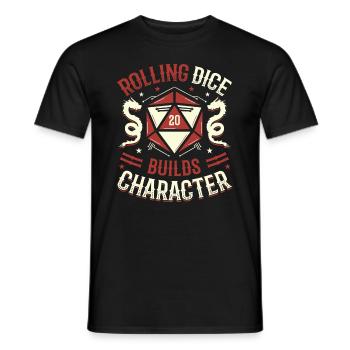 Charakter Stift und Papier Tischplatte Rollenspiel - Männer T-Shirt - Schwarz - Vorne - AI Model Male 178 light (178cm)