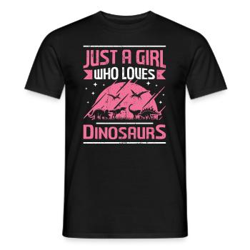 Just A Girl Who Loves Dinosaurs - Dinosaur Girl - Men's T-Shirt - black - Front - AI Model Male 178 light (178cm)