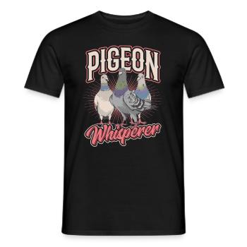 Pigeon Whisperer - Cool Pigeon - Men's T-Shirt - black - Front - AI Model Male 178 light (178cm)