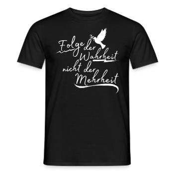 Folge der Wahrheit nicht der Mehrheit | Frieden - Männer T-Shirt - Schwarz - Vorne - AI Model Male 178 light (178cm)