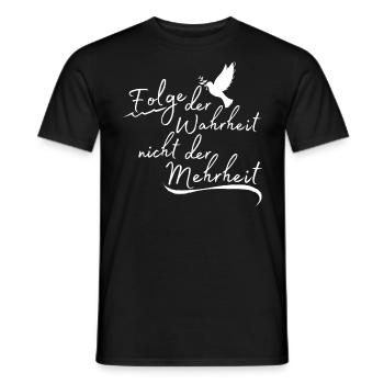 Folge der Wahrheit nicht der Mehrheit | Frieden - Männer T-Shirt - Schwarz - Vorne - AI Model Male 178 light (178cm)