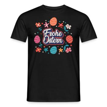 Ostern | Frohe Ostern - Männer T-Shirt - Schwarz - Vorne - AI Model Male 178 light (178cm)