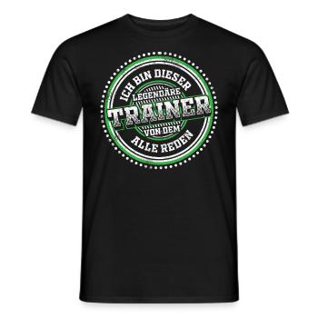 Fußballtrainer Trainer Legende Spruch - Männer T-Shirt - Schwarz - Vorne - AI Model Male 178 light (178cm)