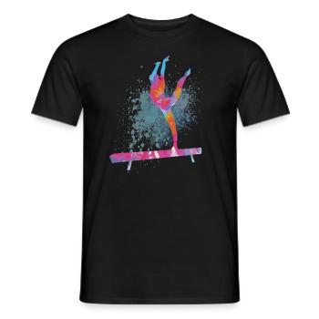 Figure colorée Gymnastique Gymnaste Cadeaux de gymnastique - T-shirt homme - noir - Devant - AI Model Male 178 light (178cm)