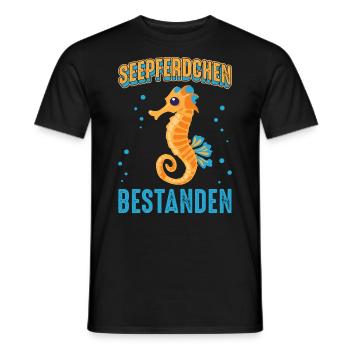 Seepferdchen Abzeichen - Männer T-Shirt - Schwarz - Vorne - AI Model Male 178 light (178cm)