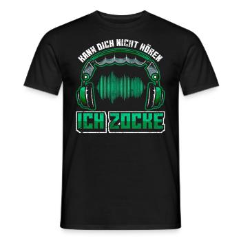 Gamer | Zocker Spruch mit Headset - Männer T-Shirt - Schwarz - Vorne - AI Model Male 178 light (178cm)