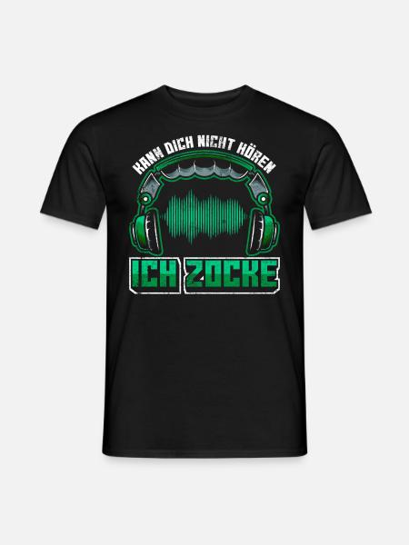 Gamer | Zocker Spruch mit Headset - Männer T-Shirt - Schwarz