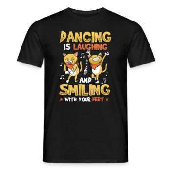 Dancing laughs and smiles with your feet, girl - Men's T-Shirt - black - Front - AI Model Male 178 light (178cm)