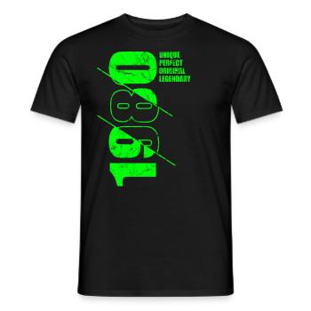 Legendary Original - Born 1980 Birthday - Men's T-Shirt - black - Front - AI Model Male 178 light (178cm)
