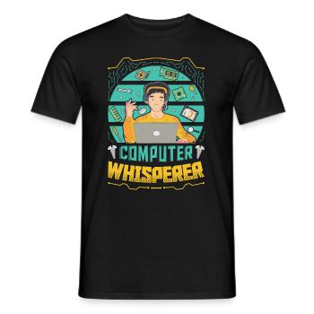 Computer Whisperer IT Support - Men's T-Shirt - black - Front - AI Model Male 178 light (178cm)