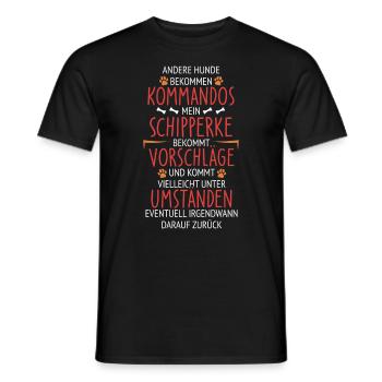 Schipperke Vorschläge statt Kommandos - Männer T-Shirt - Schwarz - Vorne - AI Model Male 178 light (178cm)