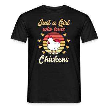 Huhn Hühner Mädchen - Männer T-Shirt - Schwarz - Vorne - AI Model Male 178 light (178cm)