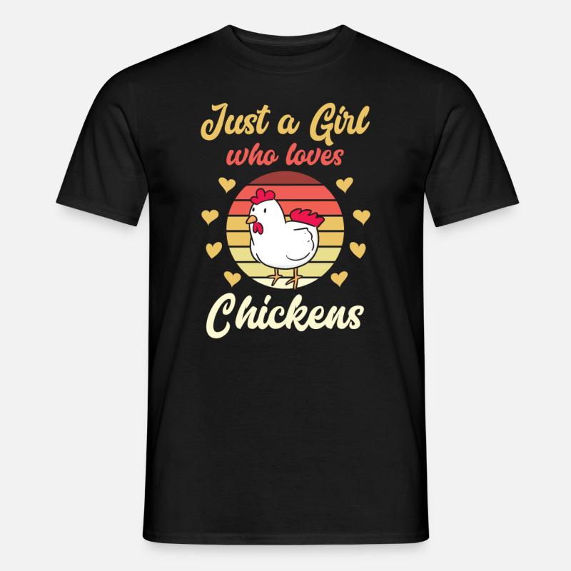 Huhn Hühner Mädchen - Männer T-Shirt - Schwarz