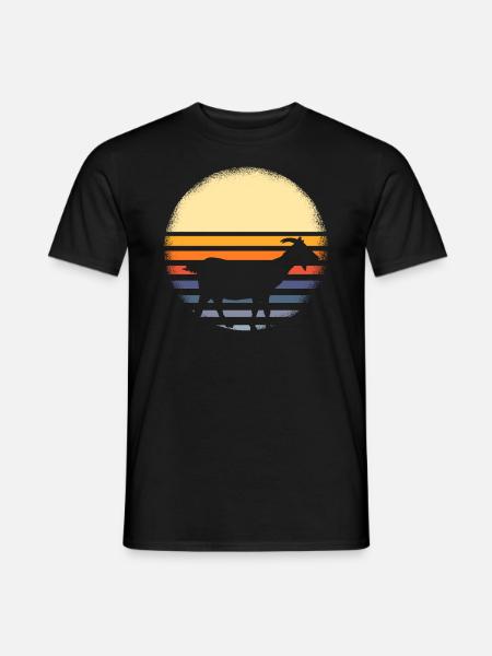 Retro Ziege Ziegenbock Ziegen - Männer T-Shirt - Schwarz